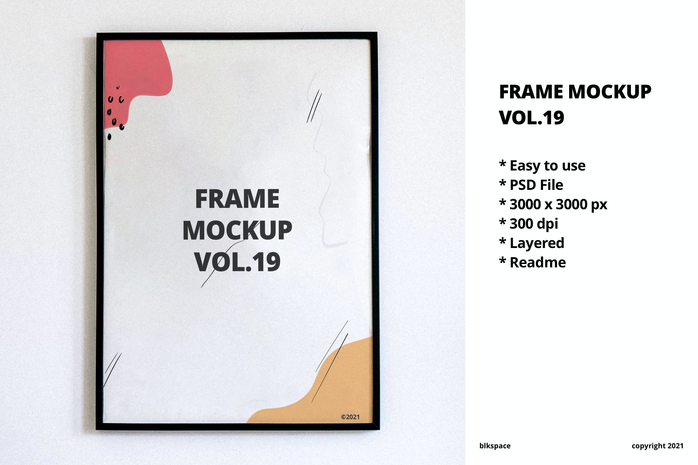 印刷作品展示框架样机模板v19 Frame Mockup Vol.19