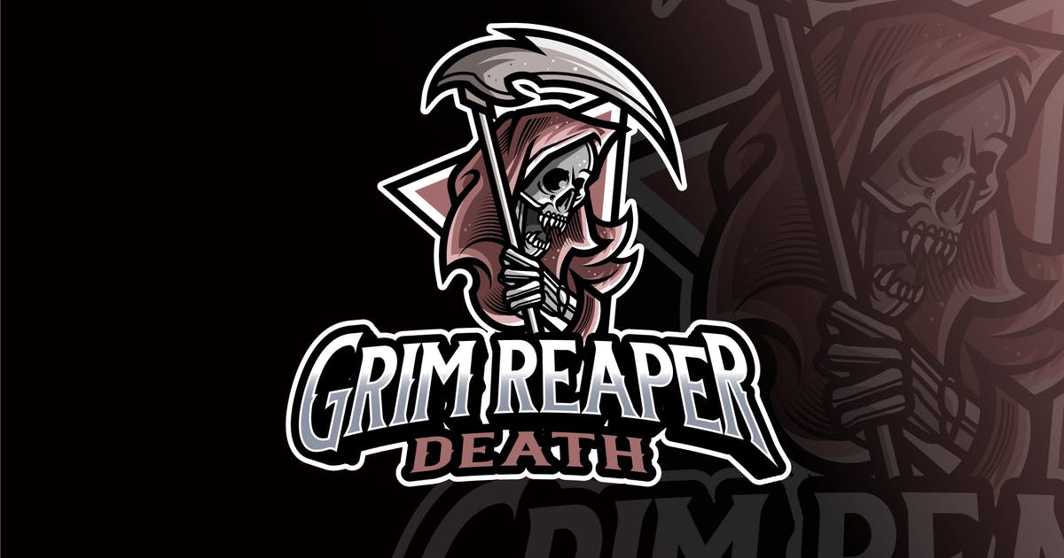 镰刀死神电子竞技Logo设计模板 Grim Reaper Logo Template