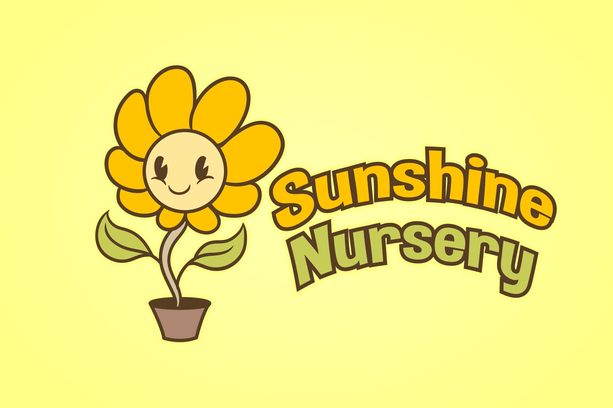 卡通向日葵吉祥物Logo标志设计模板 Cartoon Sunflower Mascot Logo ZZH / 2020.7.16Logo模板 1004