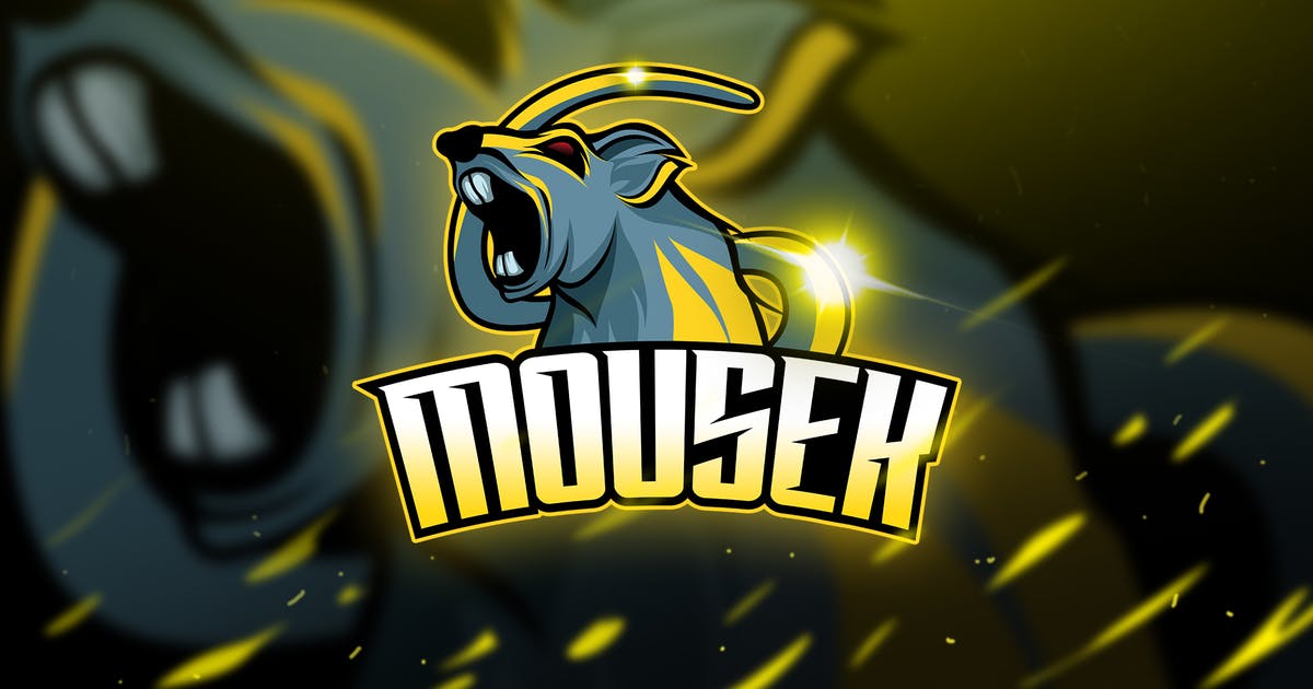 老鼠电子竞技Logo&队徽设计模板 Mousek – Mascot & Logo Esport