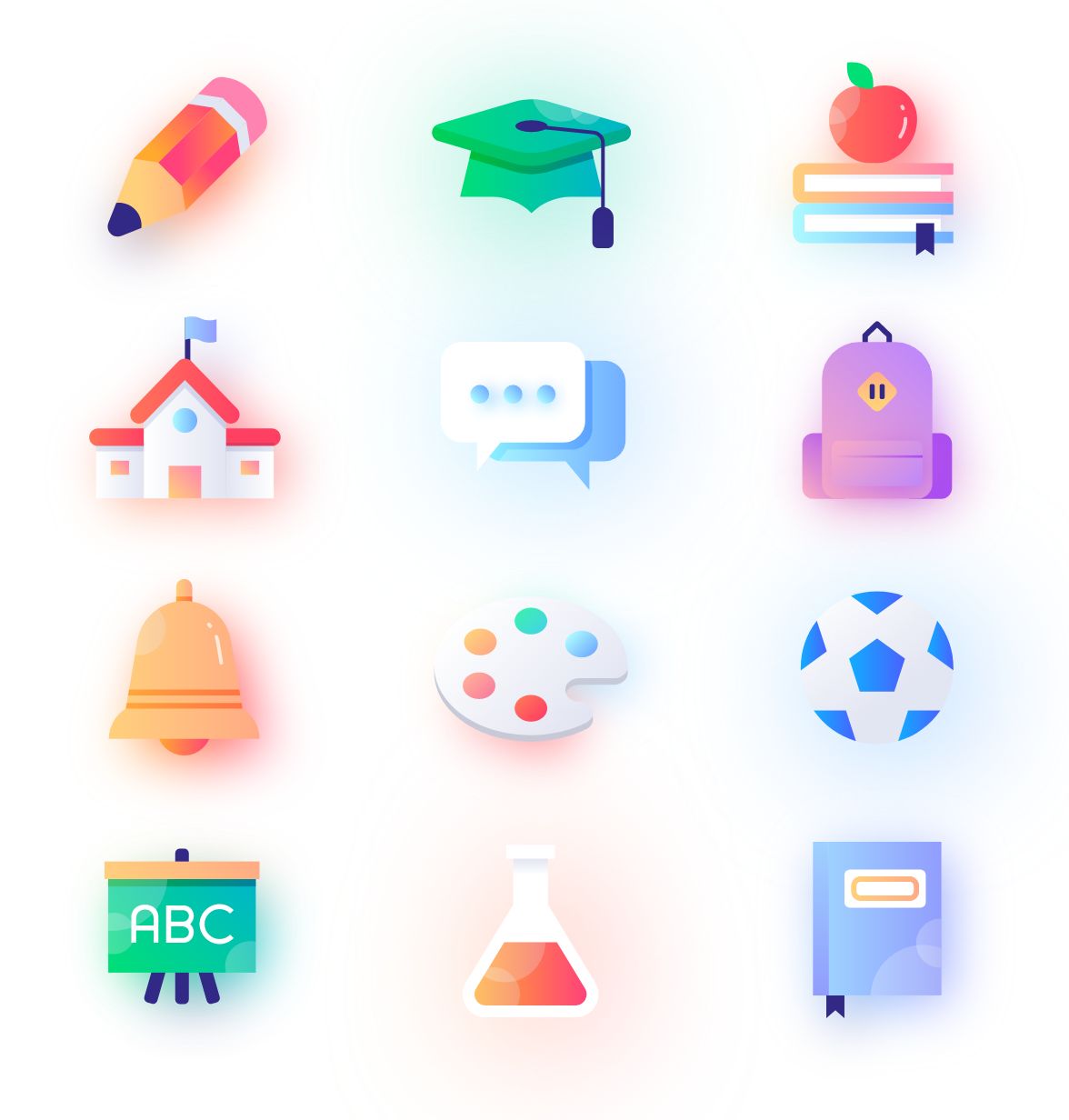 校园用具教具书本学校用品UI图标ICON设计xd/sketch/ai素材插图1