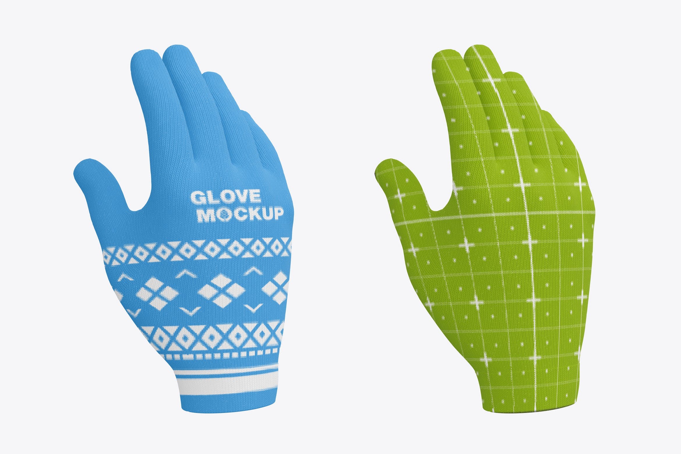 冬季手套面料图案设计样机 Winter Gloves Mockup