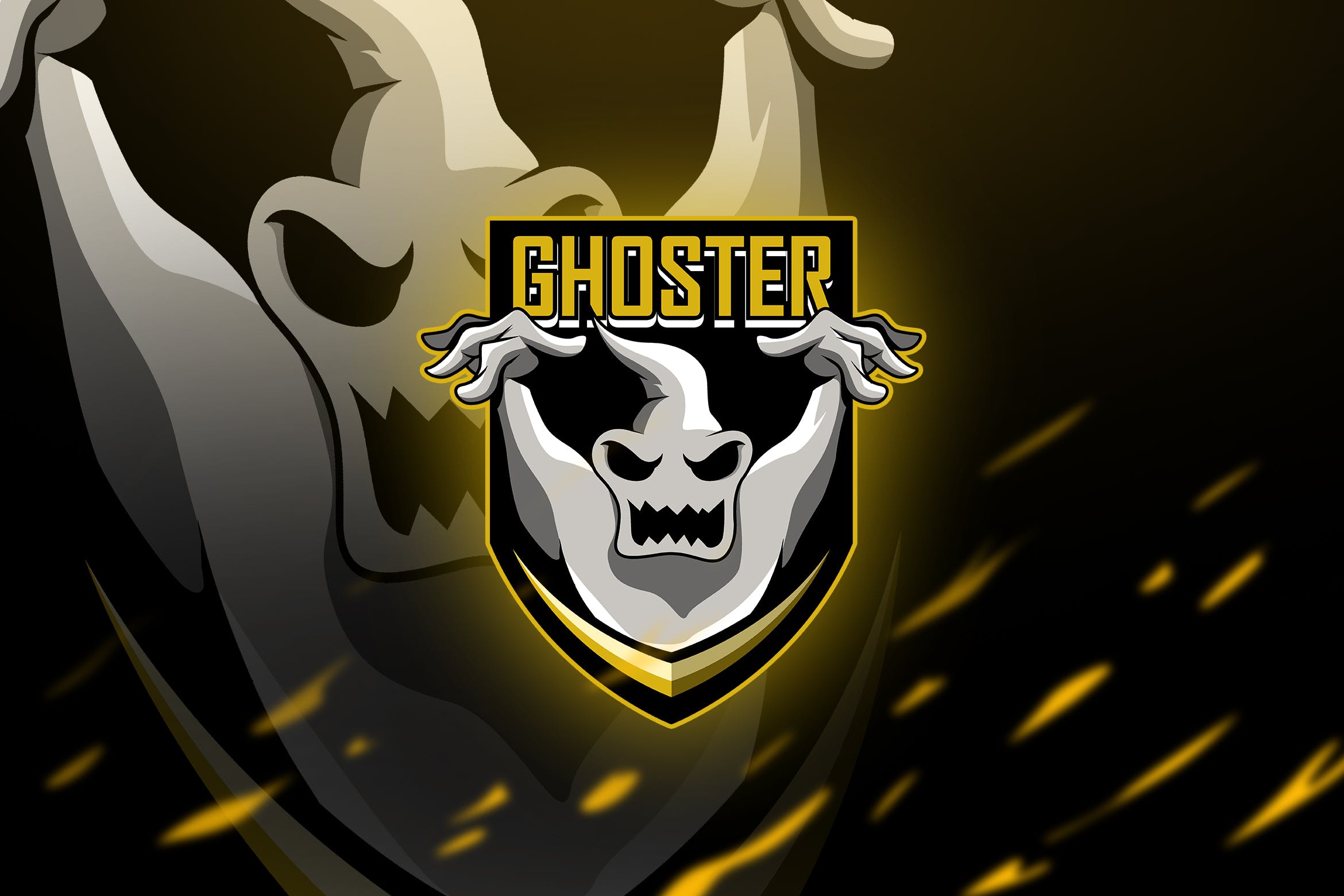 幽灵鬼魂图案游戏竞技俱乐部战队队徽Logo模板 Ghoster – Mascot & Esport Logo