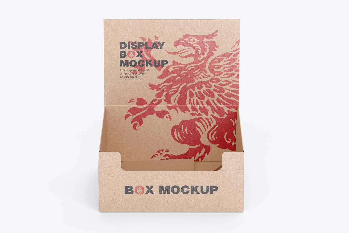 牛皮纸展示盒包装设计样机psd模板 Kraft Display Box Mockup