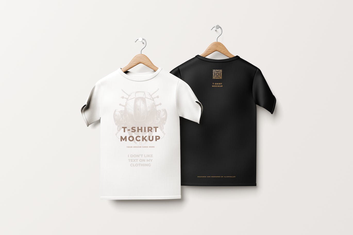 高品质的T恤背心服装设计VI样机展示模型mockups