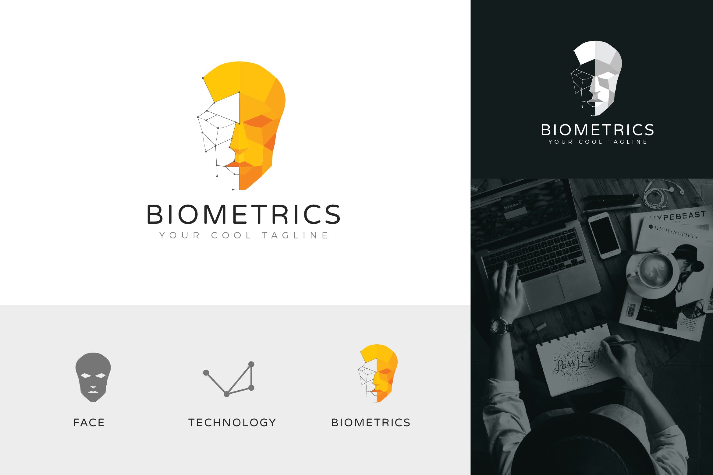 生物识别科技信息技术Logo标志矢量模板 Biometrics Technology Logo Vector Template