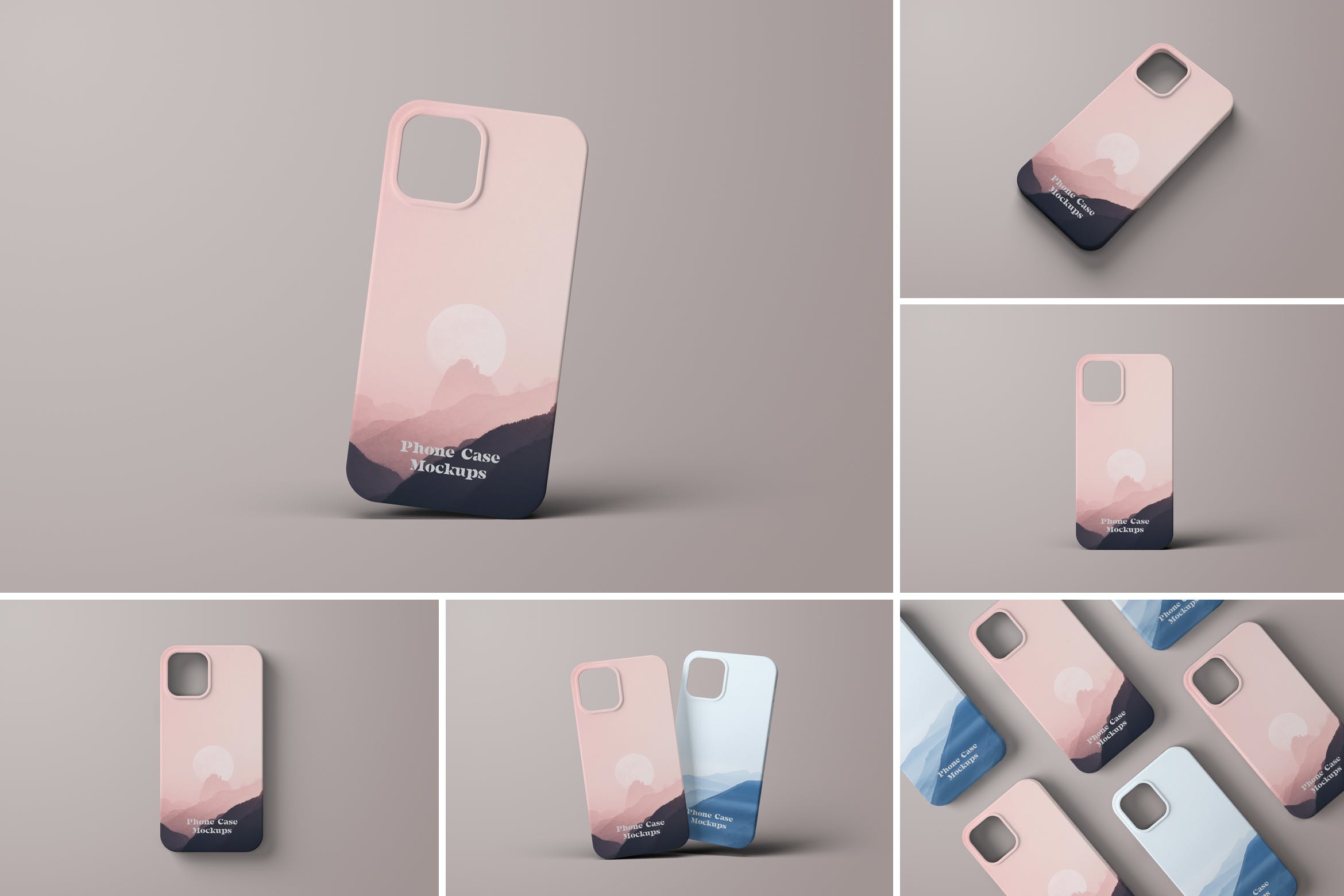 苹果手机壳图案设计样机 Phone Case Mockups