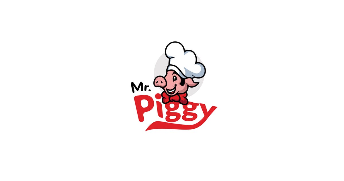 猪形象设计品牌餐厅Logo店招模板 Pig Logo Template