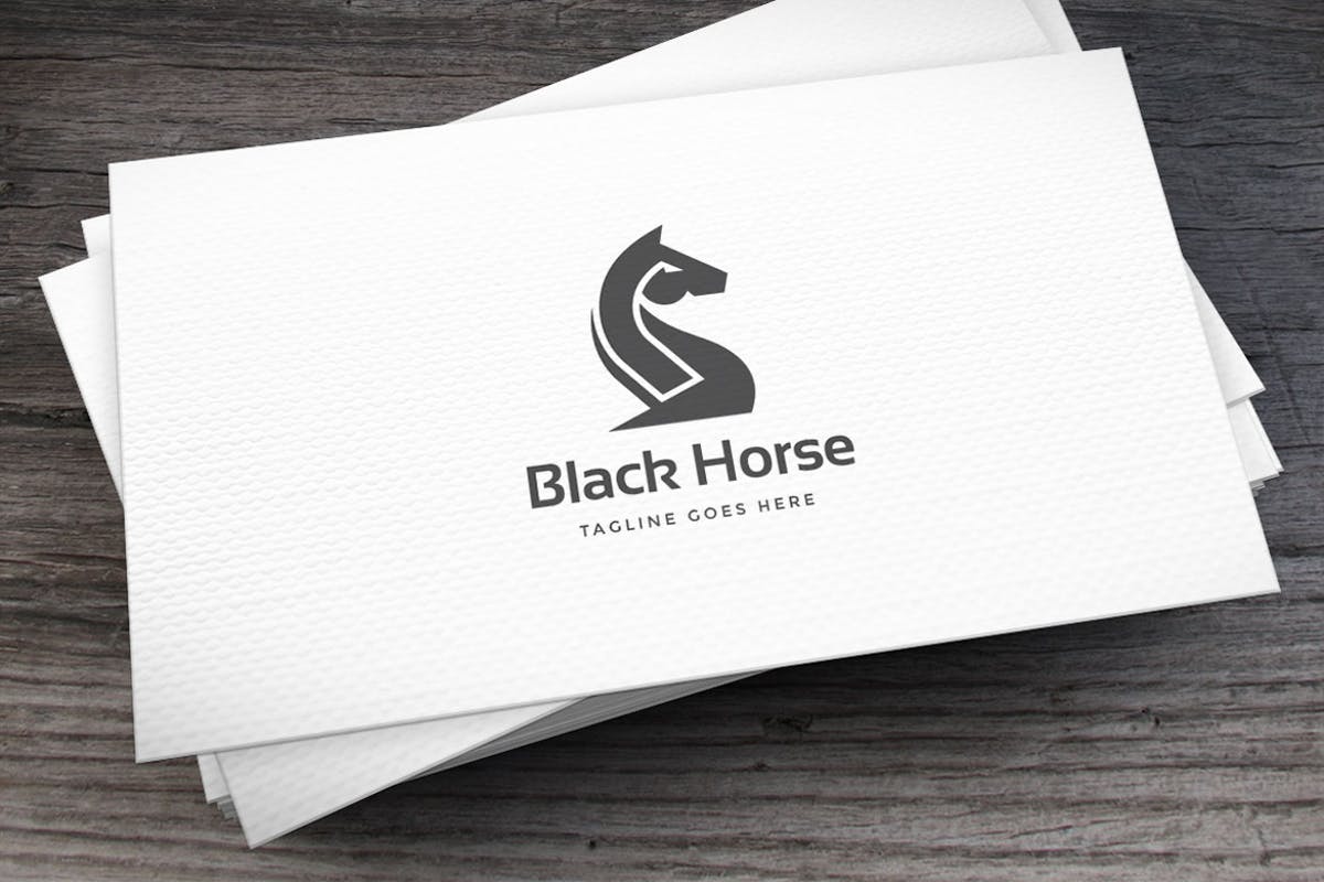 黑色马头Logo设计模板 Black Horse Logo Template黑色马头Logo设计模板 Black Horse Logo Template