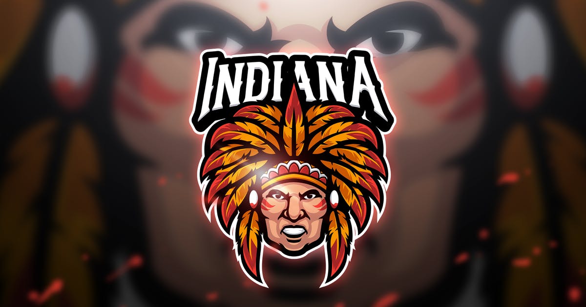 印第安人电子竞技Logo&队徽设计模板 Indian – Mascot & Esport Logo