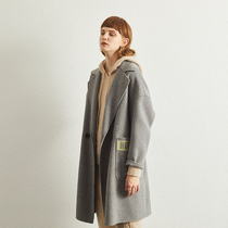 Hepburn wind 2020 winter high-end long double-sided coat womens zero cashmere loose thin coat tide