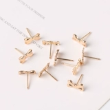 Маленькие универсальные гипоаллергенные серьги с бантиком, золото 14 карат, простой и элегантный дизайн, не выцветает