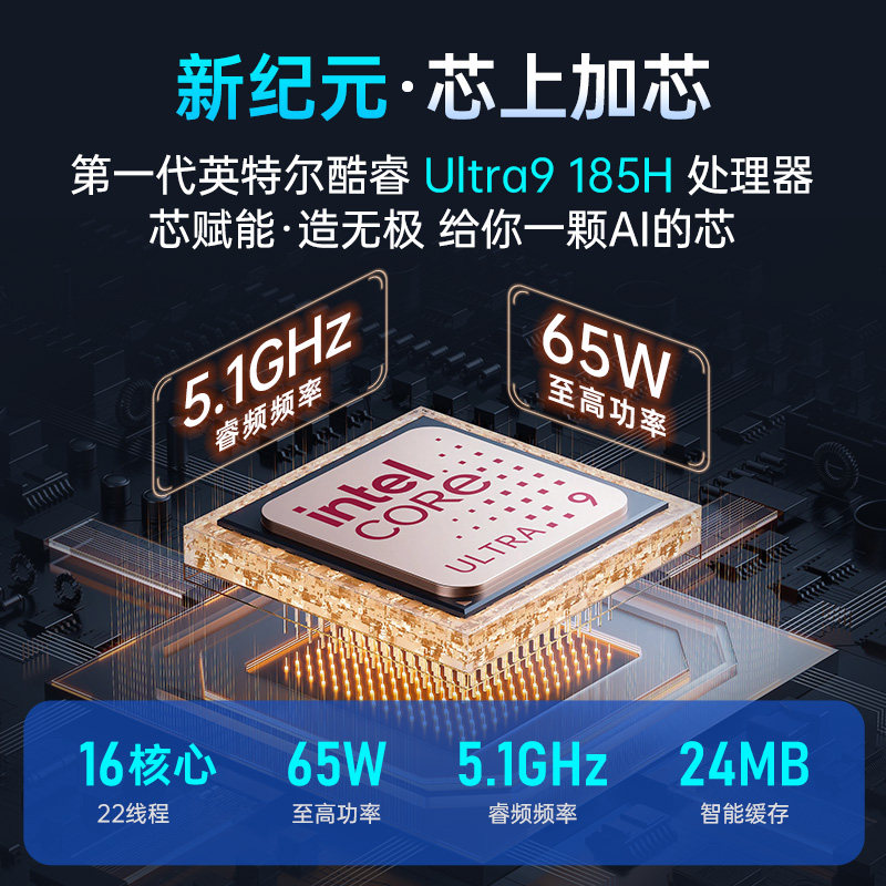 DERE Chinese-Made New Laptop Gaming Notebook Intel Core Ultra9 Efficient Ai Creation Notebook 2.5K Ultra-Clear Large Screen College Student Editing Design Programming All-In-One Notebook