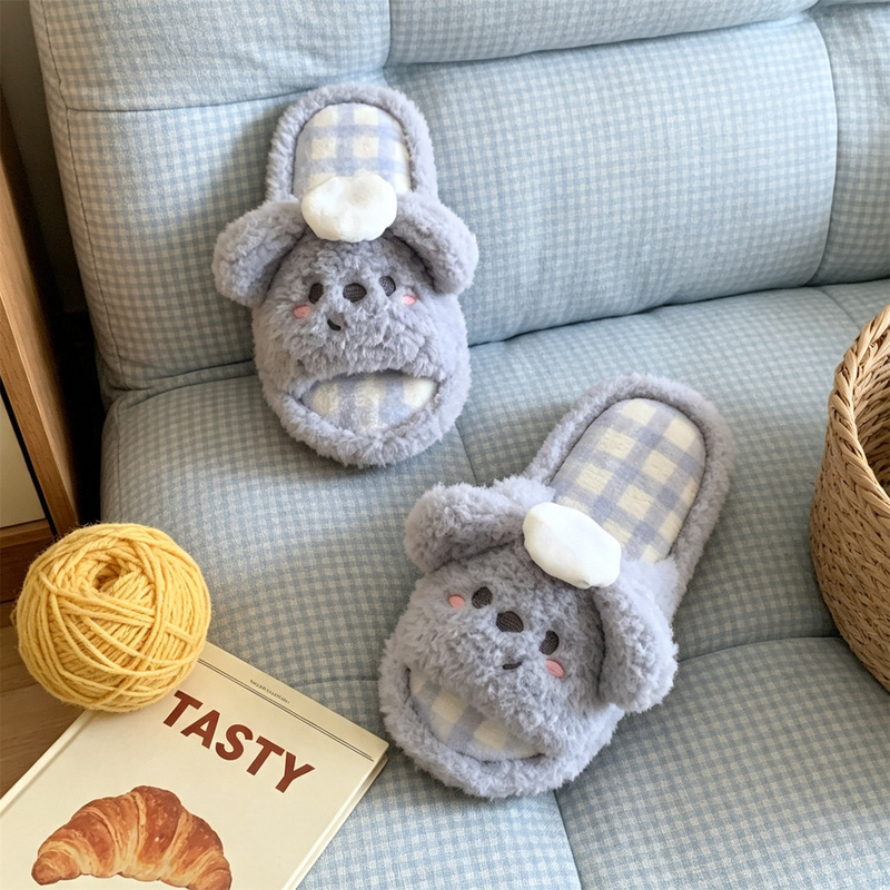 Cute and Fun Home Student Furry Slippers for Autumn and Winter, Soft-Soled Non-Slip Chef Hat Koala Style Cotton Slippers for Women Cute and Fun Home Student Furry Slippers for Autumn and Winter, Soft-Soled Non-Slip Chef Hat Koala Style Cotton Slippers for Women