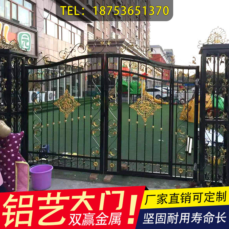 Eurostyle Iron Art Gate Countryside Villa Courtyard Doors Entrance Doors Luxury Double Switch Wall Doors Rural Large Iron Doors