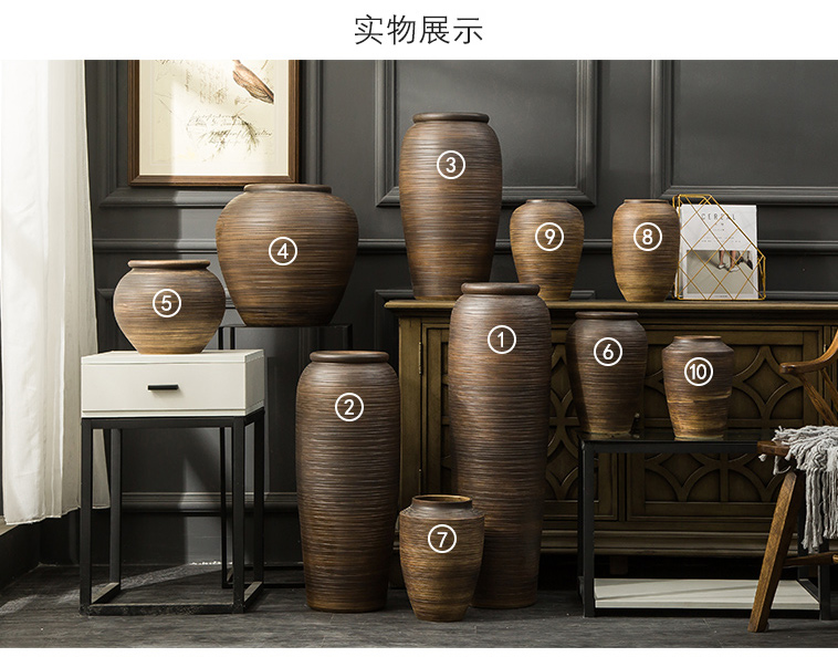 Jingdezhen ceramic vase furnishing articles of large sitting room hotel restaurant Chinese flower arranging dried flowers, porcelain clay restoring ancient ways