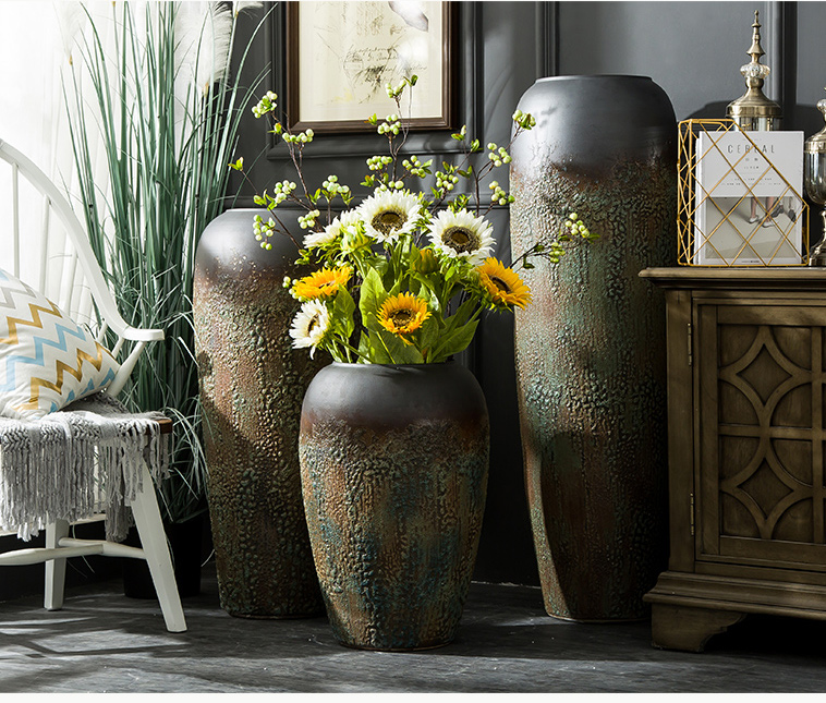 Jingdezhen ceramic floor large vase furnishing articles sitting room TV ark, flower arranging dried flower porcelain Chinese style restoring ancient ways POTS