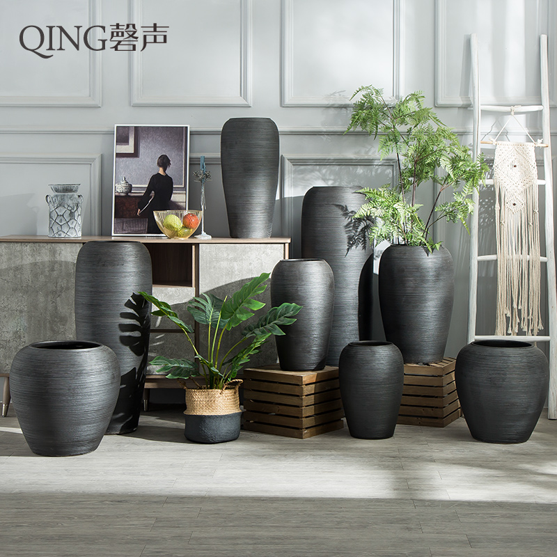 Jingdezhen ceramic vase sitting room place of large vases, flower arranging extra large hotel decorative pottery basin of restoring ancient ways