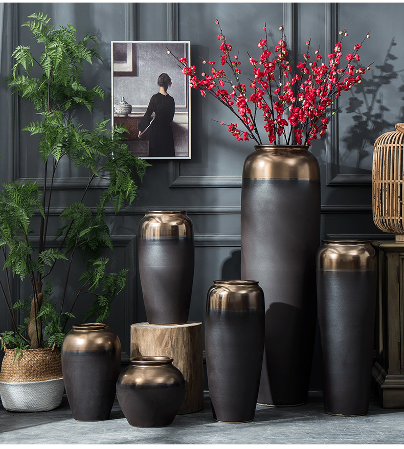 Large vases, I and contracted Nordic European ikebana furnishing articles villa living room window of jingdezhen ceramic flowers