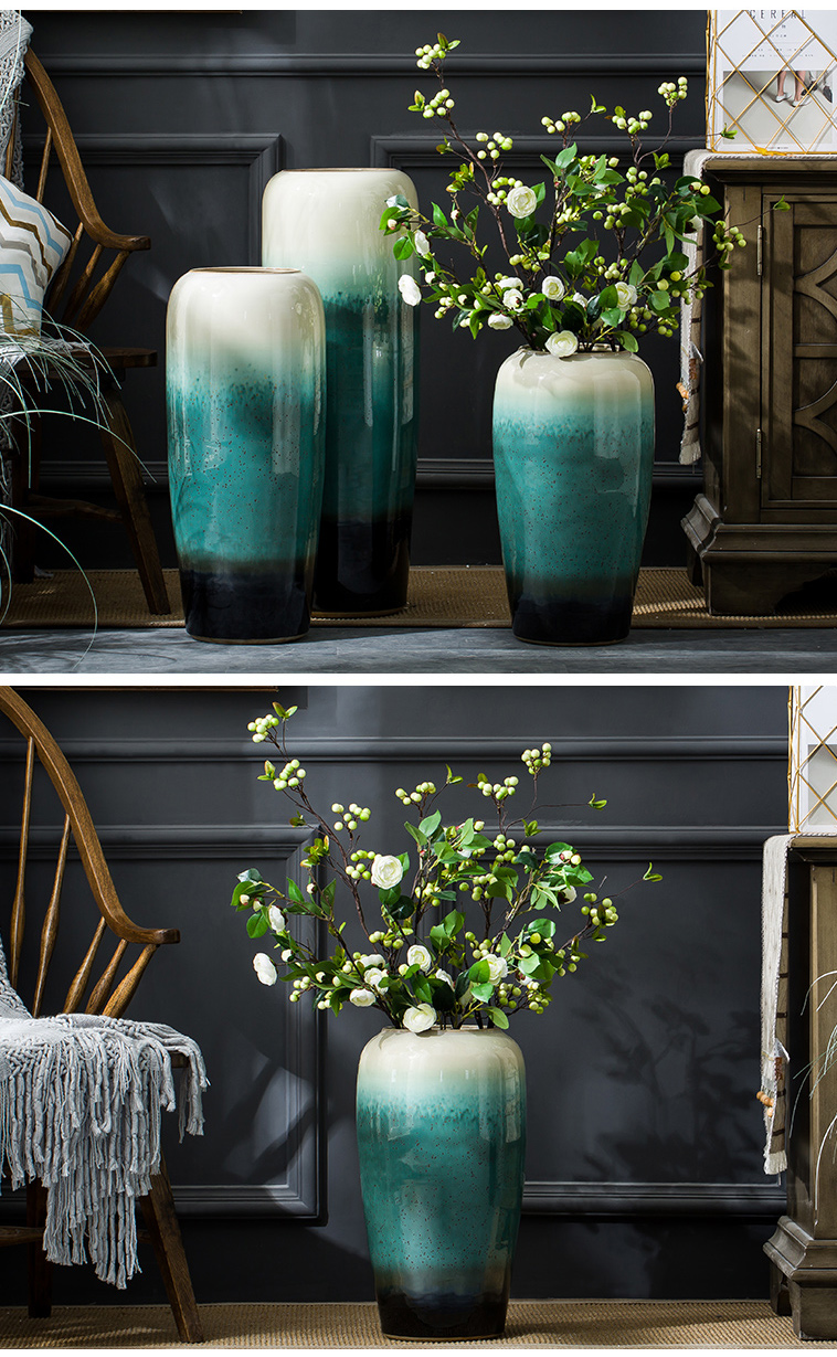 Jingdezhen ceramic vase furnishing articles sitting room decoration to the hotel TV ark, contracted and I porcelain of dried flower arranging flowers fall to the ground
