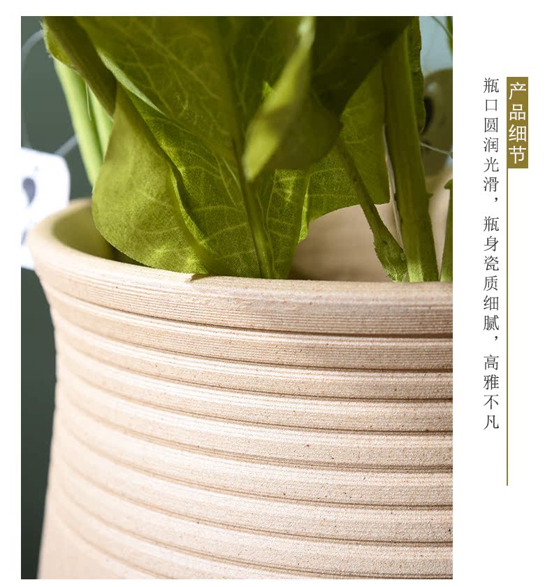 Coarse some ceramic porcelain vase Nordic sitting room hotel villa furnishing articles dried flower arranging flowers simulation flower POTS landing ornament