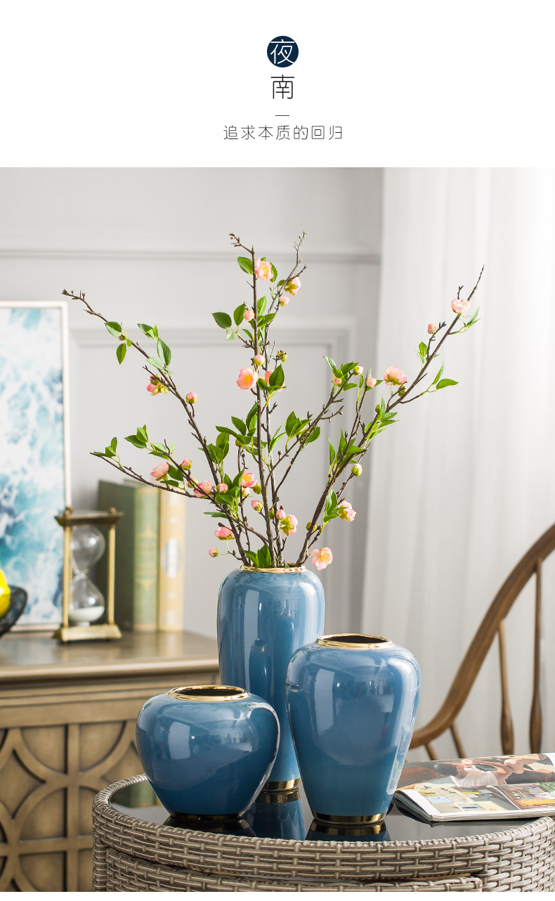 European vase modern simulation flower arranging furnishing articles contracted sitting room porch TV ark, household ceramic jewelry dried flowers