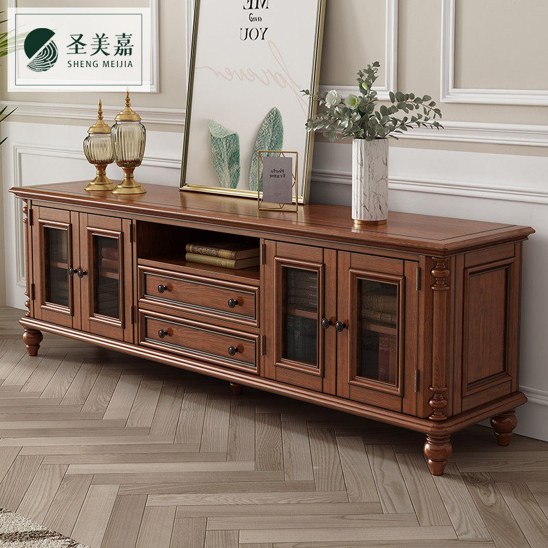 American TV cabinet Tea Table Combinations Small Family Style Living Room Modern Minimalist Furniture Rural Solid Wood Retro Brief Beauty Suit