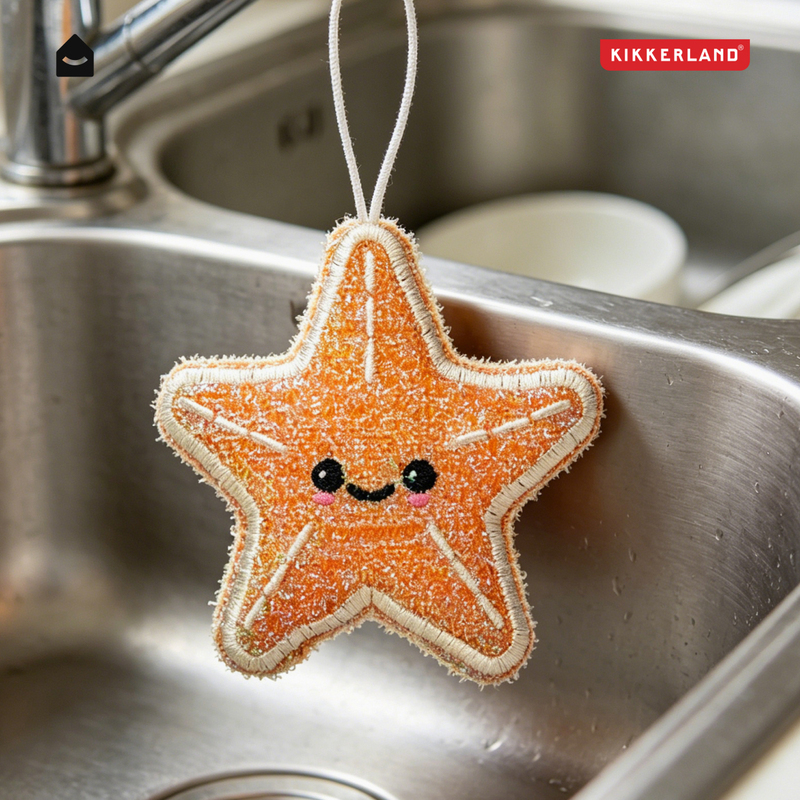 American Kikkerland Hanging Dishwashing Sponge, Double-Sided Dishwashing Brush, Kitchen Cleaning Scouring Pad American Kikkerland Hanging Dishwashing Sponge, Double-Sided Dishwashing Brush, Kitchen Cleaning Scouring Pad