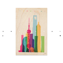 French Woodi Modern Morden City Remembrance Cards Shanghai Interesting Soul Maple Wood Postcards