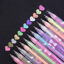 Creative Album Diy Fluorescent Pen Fine Colored Middle Sex Pen Mark Notes Pen Flash Graffiti pink pen stationery