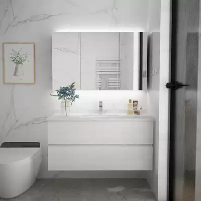 Light luxury rock board Bathroom cabinet combination set Powder room toilet Modern face wash basin Wash basin Simple