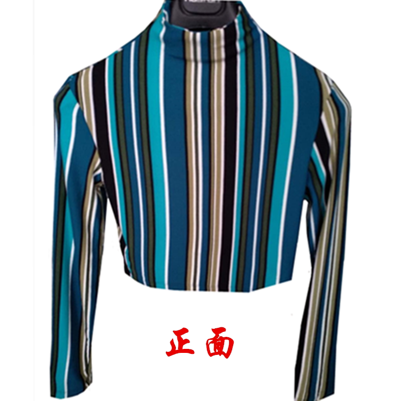 2020 new Beauty less woman Modale's undershirt small and half high collar set with a thin new ink green strip