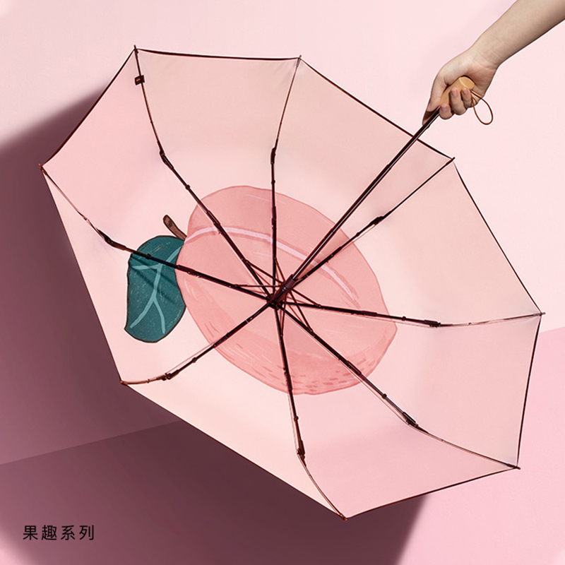 Under the fruit fun parasol sunscreen UV protection female ultra light small portable umbrella cover parasol rain and rain dual use