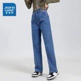 Осенние демисезонные джинсовые трендовые джинсы, штаны, по фигуре, свободный прямой крой, подходит для подростков