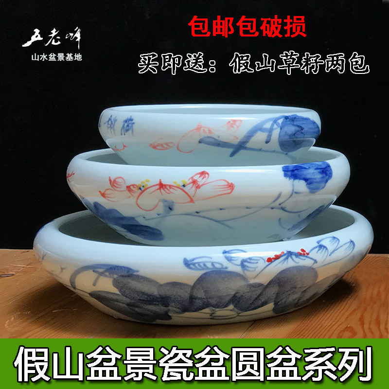 Water-absorbent stone upper water stone false mountain ceramic bonsai basin micro-landscape multi-meat combined basin water fairy bowl lotus-free basin
