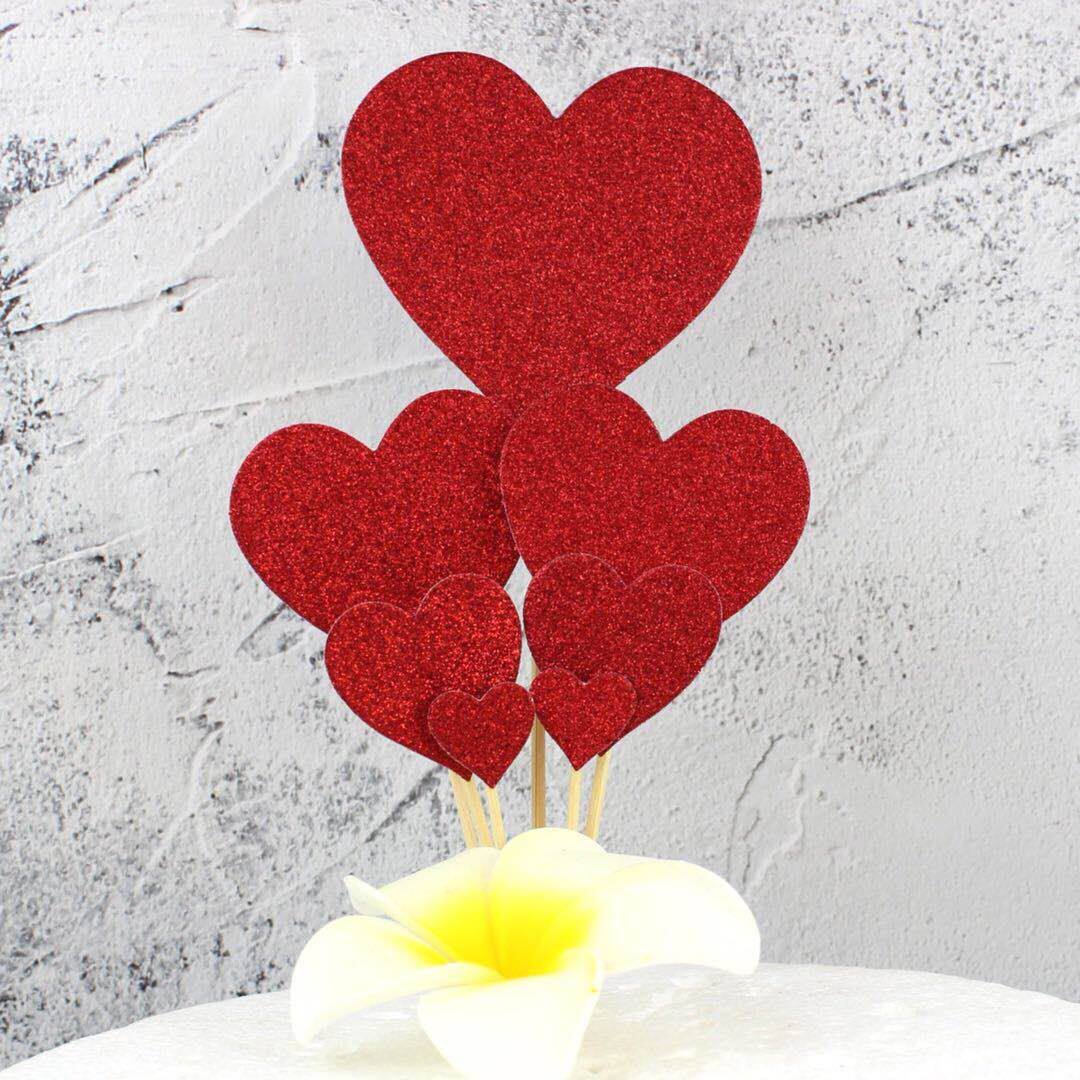 Love cake decoration flag shiny large and medium - sized caring dessert cake slot - up beauty accessories