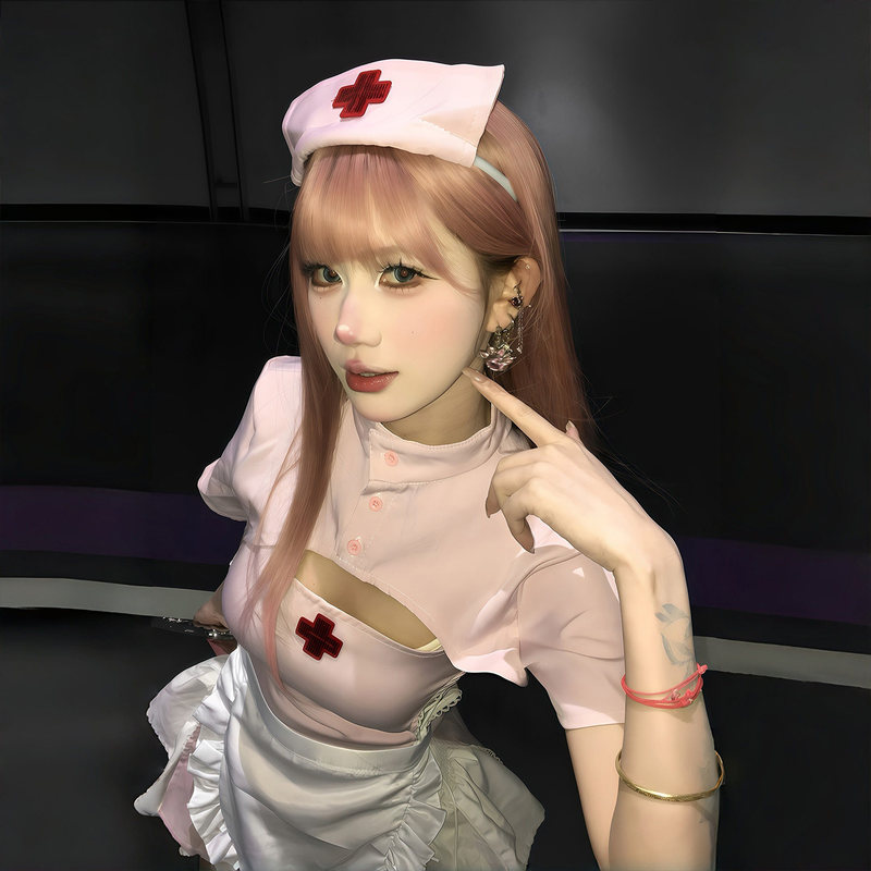 Pink Sweetheart Nurse Halloween Costume Sexy Uniform Set 2026 New Cosplay Halloween Outfit for Women