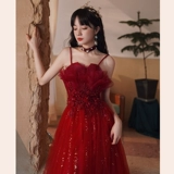 Бордовое вечернее платье, юбка для беременных, 2020, осеннее