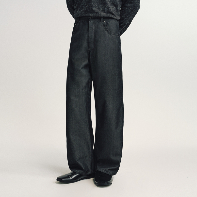 Japanese Nikke Machine Washable Wool Light Blue Straight-Leg Tapered Washed Denim Dress Pants Nonradical