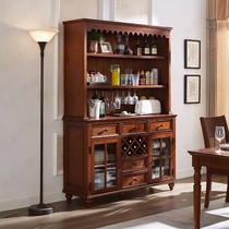 American living room wine cabinet entrance cabinet European style pure solid wood sideboard corridor wall entrance table foyer cabinet