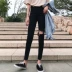 Mùa xuân mới phiên bản Hàn Quốc của quần jeans lỗ cao eo nữ hoang dã tự tu đen chín quần học sinh nhỏ chân bút chì Quần jean