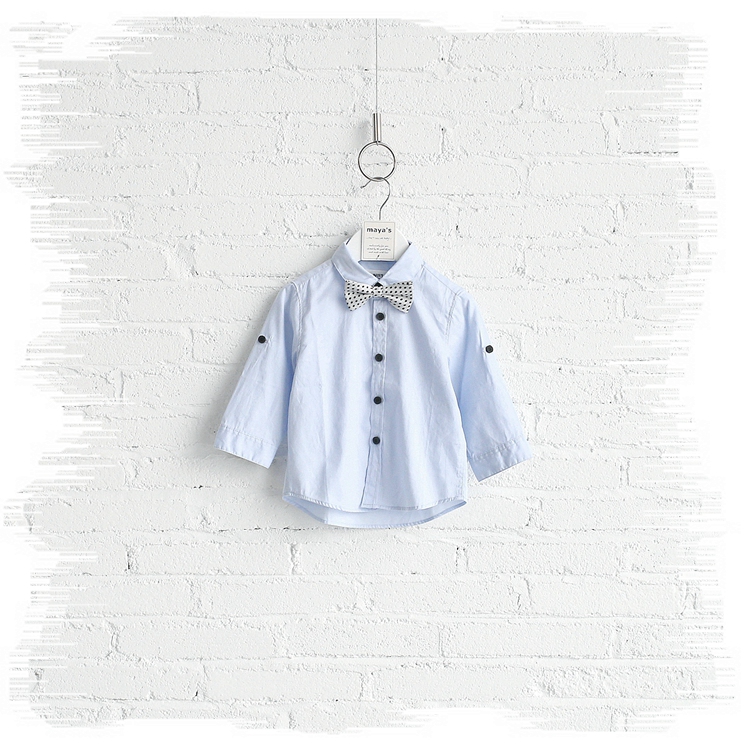 Áo sơ mi trẻ em Mayas nam dài tay cotton trẻ em mùa xuân và mùa thu mỏng bé 1-2-3 tuổi áo sơ mi 76008 quần áo trẻ con