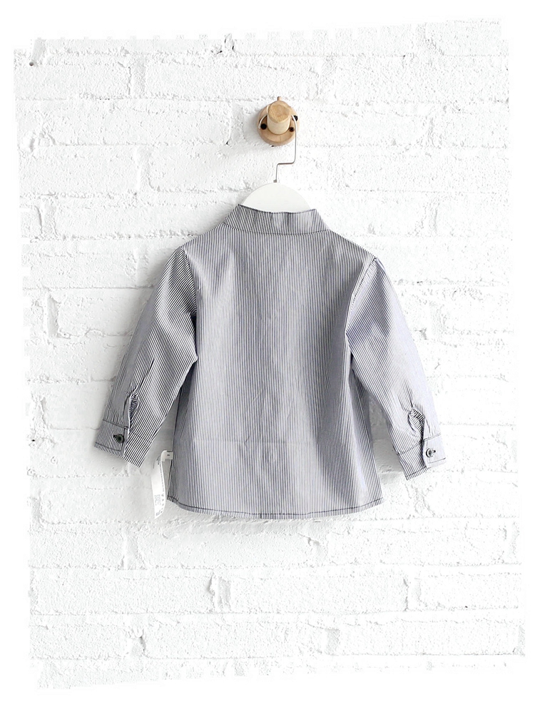 Mayas bé trai áo dài tay cotton bé trung học quý ông phong cách Anh cổ áo cổ áo mùa xuân và mùa thu 81305 thời trang trẻ em