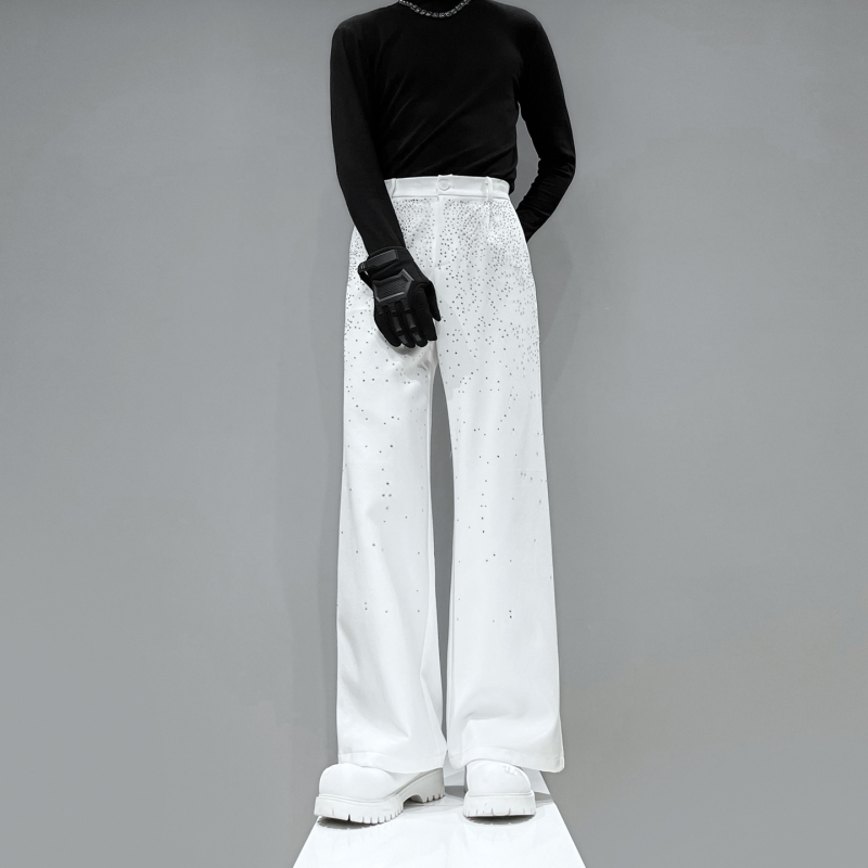 Jiajia Original Heavy-Duty White Rhinestone Straight-Leg Pants for Men, Draped Long Pants That Make You Look Slimmer and Taller, Unique Casual Dress Pants Jiajia Original Heavy-Duty White Rhinestone Straight-Leg Pants for Men, Draped Long Pants That Make You Look Slimmer and Taller, Unique Casual Dress Pants