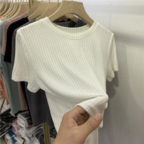 Ocargo Pit Strips slim short sleeves T-shirt woman 2022 spring and summer new inner lap soft glutinous undershirt Compassionate Blouses