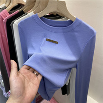 Eurostock high waist short threaded long sleeve T-shirt woman 2022 spring dress new sexy inner hitch bottom-shirt blouses