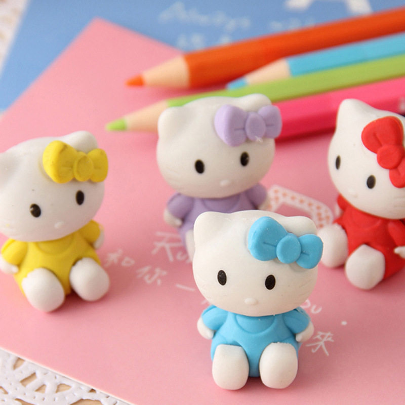 Korean creative KT cat rubber adorable cartoon kitty-shaped rubber rubbed kindergarten children's primary school children's prize