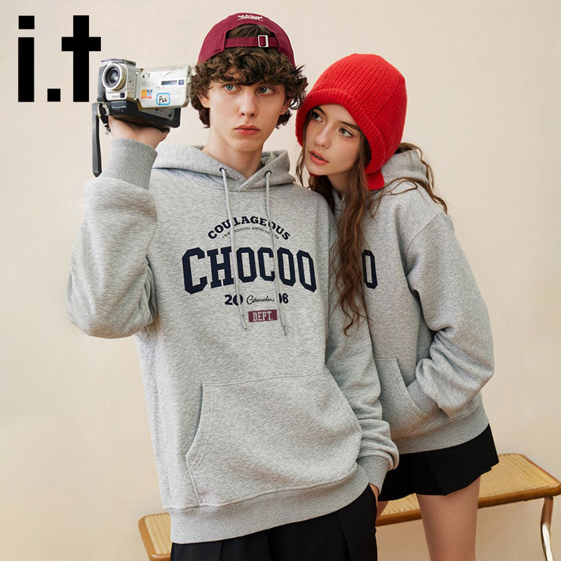 It:Chocoolate American-Style Hooded Sweatshirt 2026 New Casual Loose Hoodie Couple Style Jacket Top