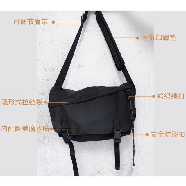 Trendy brand workwear shoulder crossbody backpack ຜູ້ຊາຍ ins ກັນນ້ໍາ ຖົງ messenger ປະສິດທິພາບຂະຫນາດໃຫຍ່ tote ຖົງບ່າຂອງແມ່ຍິງ