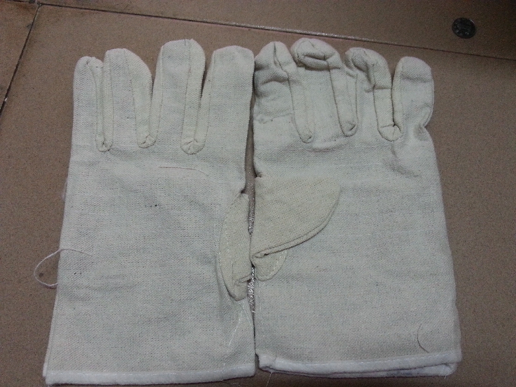 Double layer bead sails thickened cotton cloth reinforced canvas gloves abrasion resistant machinery machine tools to increase the repair and electric welding protection of the labor